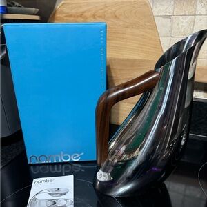 Nambe Silver Vase with Wooden Handle